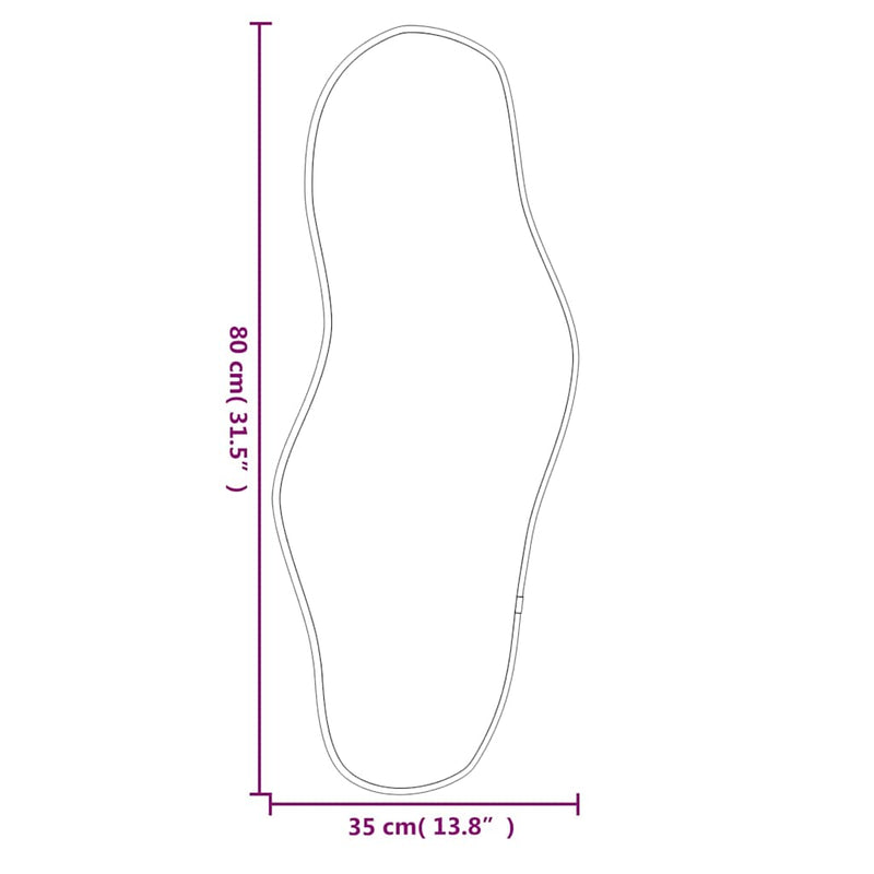 vidaXL fekete falitükör 80x35 cm