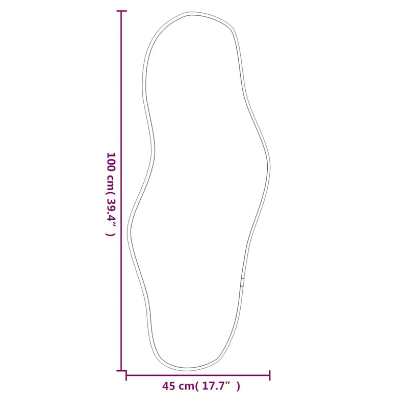 vidaXL fekete falitükör 100x45 cm