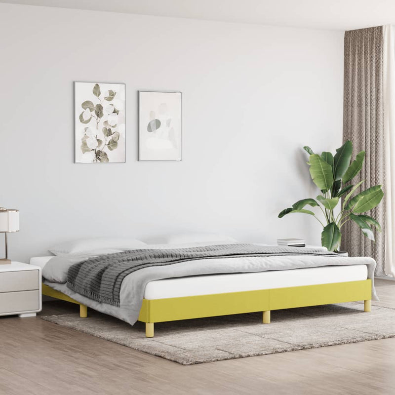 vidaXL zöld szövet ágykeret matrac nélkül 200 x 200 cm