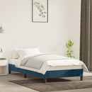 vidaXL sötétkék bársony ágykeret matrac nélkül 90x200 cm