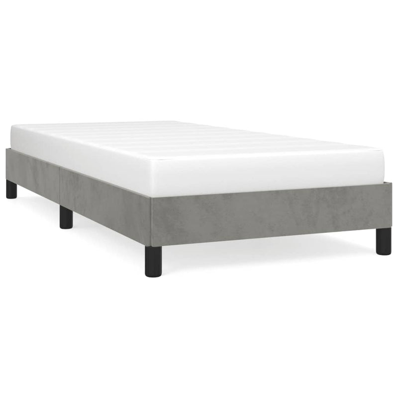 vidaXL világosszürke bársony ágykeret matrac nélkül 100x200 cm
