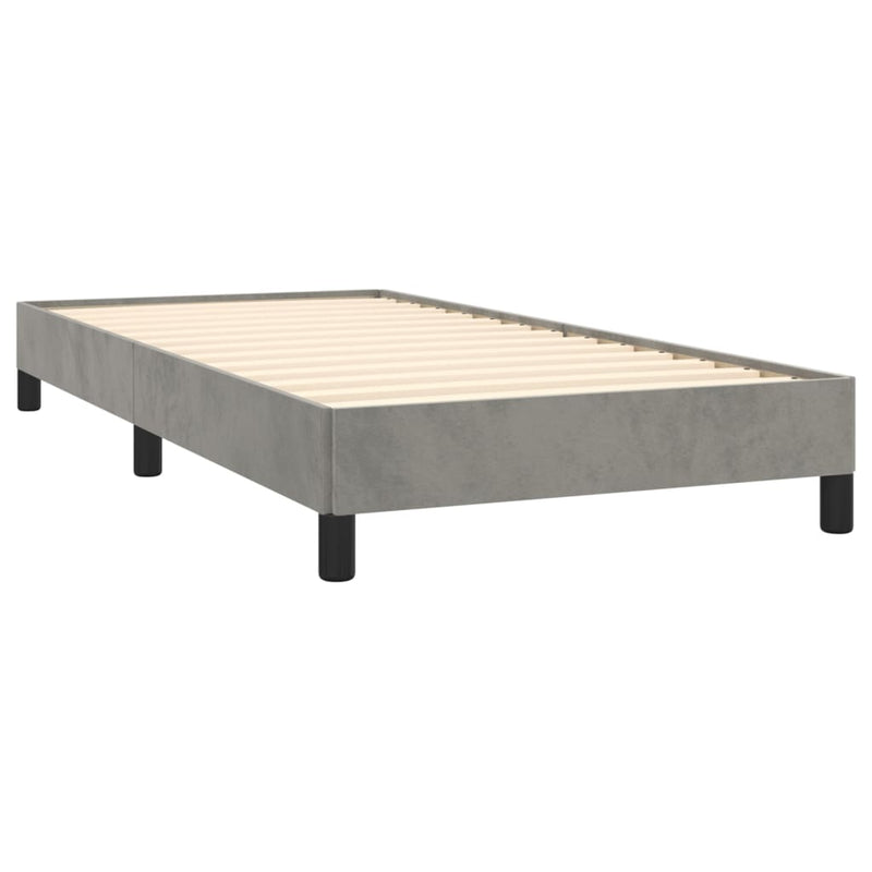 vidaXL világosszürke bársony ágykeret matrac nélkül 100x200 cm