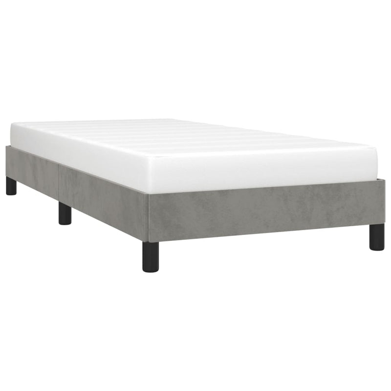 vidaXL világosszürke bársony ágykeret matrac nélkül 100x200 cm