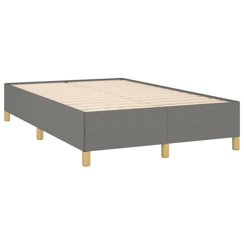 vidaXL sötétszürke szövet ágykeret matrac nélkül 120x200 cm