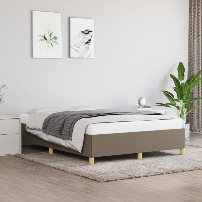 vidaXL tópszínű szövet ágykeret matrac nélkül 140 x 200 cm