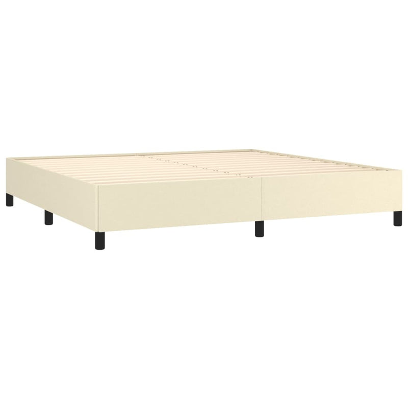 vidaXL krémszínű műbőr ágykeret 200x200 cm
