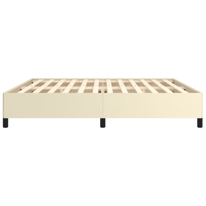 vidaXL krémszínű műbőr ágykeret 200x200 cm