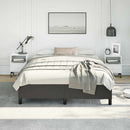 vidaXL fekete műbőr ágykeret matrac nélkül 152 x 203 cm queen size műbőr