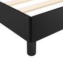 vidaXL fekete műbőr ágykeret matrac nélkül 152 x 203 cm queen size műbőr