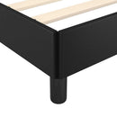 vidaXL fekete műbőr ágykeret matrac nélkül 152 x 203 cm queen size műbőr