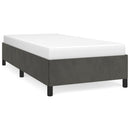 vidaXL sötétszürke bársony ágykeret matrac nélkül 90x190 cm