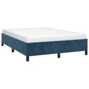 vidaXL sötétkék bársony ágykeret matrac nélkül 140 x 190 cm