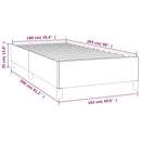 vidaXL világosszürke ikerágykeret matrac nélkül 100 x 203 cm XL bársony