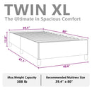 vidaXL világosszürke ikerágykeret matrac nélkül 100 x 203 cm XL bársony