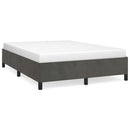 vidaXL sötétszürke bársony ágykeret matrac nélkül 137 x 190 cm