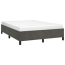 vidaXL sötétszürke bársony ágykeret matrac nélkül 137 x 190 cm