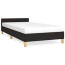 vidaXL fekete szövet ágykeret fejtámlával matrac nélkül 80 x 200 cm