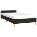 vidaXL fekete szövet ágykeret fejtámlával matrac nélkül 80 x 200 cm