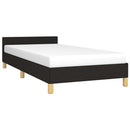 vidaXL fekete szövet ágykeret fejtámlával matrac nélkül 90x190 cm