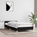 vidaXL fekete szövet ágykeret fejtámlával matrac nélkül 90x190 cm