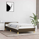vidaXL sötétbarna szövet ágykeret matrac nélkül 90x190 cm