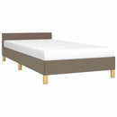vidaXL tópszínű szövet ágykeret fejtámlával matrac nélkül 90x190 cm