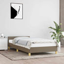 vidaXL tópszínű szövet ágykeret fejtámlával matrac nélkül 90x190 cm