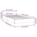 vidaXL világosszürke szövet ágykeret matrac nélkül 100x200 cm