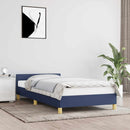 vidaXL kék szövet ágykeret fejtámlával matrac nélkül 100 x 200 cm