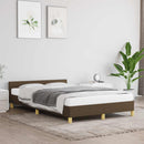 vidaXL sötétbarna szövet ágykeret matrac nélkül 120x200 cm
