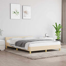 vidaXL krémszínű szövet ágykeret matrac nélkül 140 x 190 cm