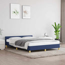 vidaXL kék szövet ágykeret fejtámlával matrac nélkül 140x190 cm