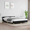 vidaXL fekete szövet ágykeret matrac nélkül 140x200 cm