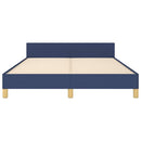 vidaXL kék szövet ágykeret fejtámlával matrac nélkül 140x200 cm