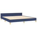 vidaXL kék szövet ágykeret fejtámlával matrac nélkül 180x200 cm