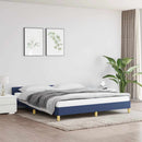 vidaXL kék szövet ágykeret fejtámlával matrac nélkül 180x200 cm
