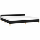 vidaXL fekete szövet ágykeret matrac nélkül 200 x 200 cm