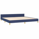 vidaXL kék szövet ágykeret fejtámlával matrac nélkül 200x200 cm