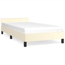 vidaXL krémszínű ágykeret fejtámlával matrac nélkül 80 x 200 cm