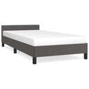 vidaXL szürke ágykeret fejtámlával matrac nélkül 80 x 200 cm