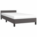 vidaXL szürke ágykeret fejtámlával matrac nélkül 90x190 cm
