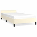 vidaXL krémszínű ágykeret fejtámlával matrac nélkül 90x200 cm