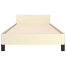 vidaXL krémszínű ágykeret fejtámlával matrac nélkül 90x200 cm