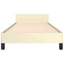 vidaXL krémszínű ágykeret fejtámlával matrac nélkül 90x200 cm