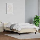vidaXL krémszínű ágykeret fejtámlával matrac nélkül 90x200 cm