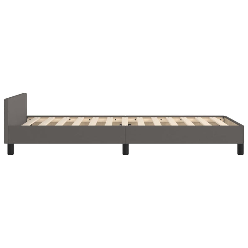 vidaXL szürke ágykeret fejtámlával matrac nélkül 90x200 cm