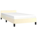 vidaXL krémszínű ágykeret fejtámlával matrac nélkül 100x200 cm