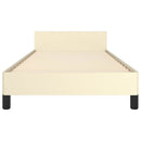 vidaXL krémszínű ágykeret fejtámlával matrac nélkül 100x200 cm