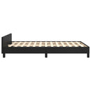 vidaXL fekete ágykeret fejtámlával matrac nélkül 120x200 cm