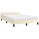 vidaXL krémszínű ágykeret fejtámlával matrac nélkül 120x200 cm